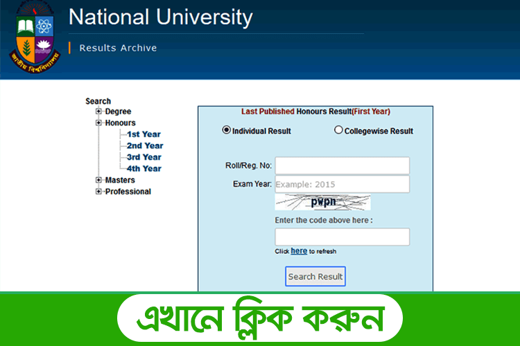 Honours 4th year Result 2025