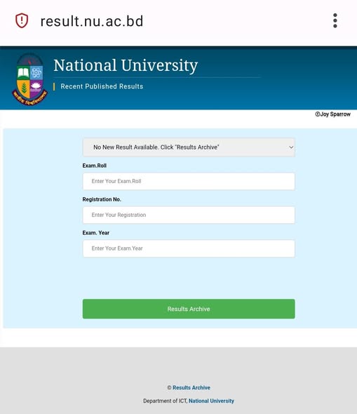 NU Degree 3rd Year Result 2025
